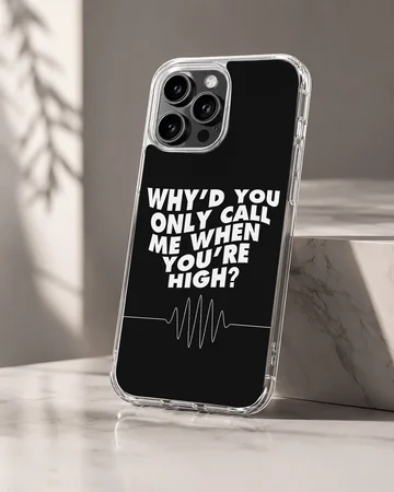 Arctic Monkeys quote in bold typography on phone case — Hero