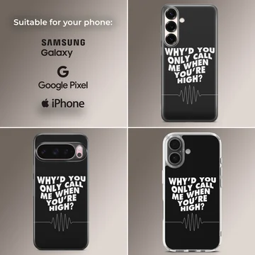 Arctic Monkeys quote in bold typography on phone case — Collage