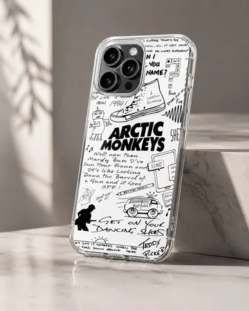 Arctic Monkeys bold typography and graffiti design phone case — Hero
