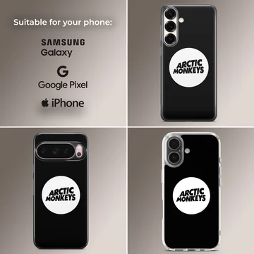 Black and white Arctic Monkeys minimalist phone case — Collage