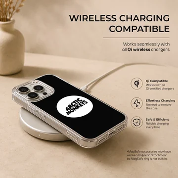Black and white Arctic Monkeys minimalist phone case — Charging