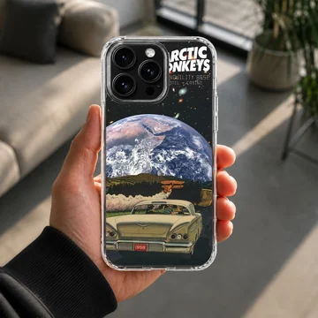 Arctic Monkeys cosmic art with car and Earth phone case — Lifestyle