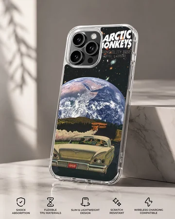 Arctic Monkeys cosmic art with car and Earth phone case — Specs