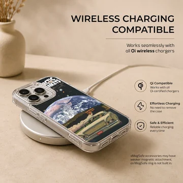 Arctic Monkeys cosmic art with car and Earth phone case — Charging