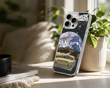 Arctic Monkeys cosmic art with car and Earth phone case — Lifestyle