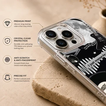 Arctic Monkeys themed design phone case with monochrome artwork — Info