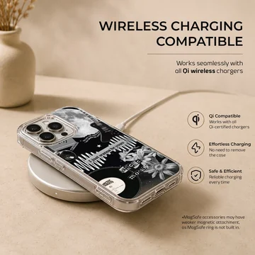 Arctic Monkeys themed design phone case with monochrome artwork — Charging