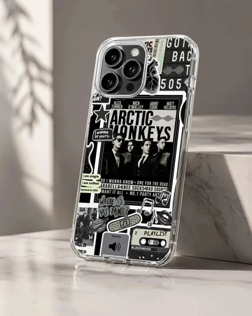 Arctic Monkeys collage design on phone case
