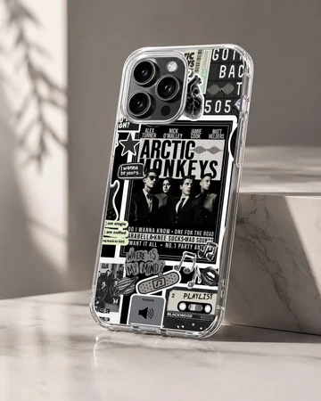 Arctic Monkeys collage design on phone case — Hero
