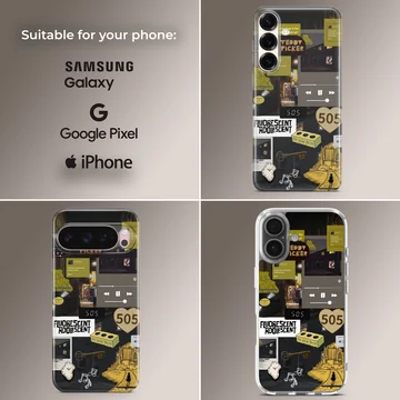 Arctic Monkeys themed digital illustration phone case — Collage