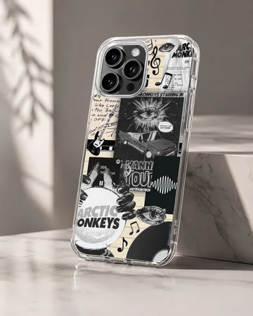 UV-printed Arctic Monkeys collage design phone case — Hero