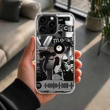 Arctic Monkeys themed phone case with edgy black and white artwork. — Lifestyle