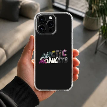 Arctic Monkeys bold typography design on phone case — Lifestyle