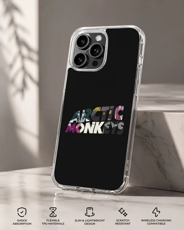 Arctic Monkeys bold typography design on phone case — Specs