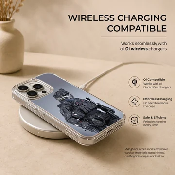Army-themed tactical soldier phone case — Charging