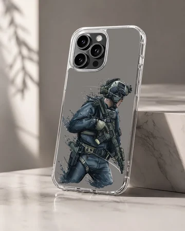 Army tactical soldier illustration on phone case — Hero