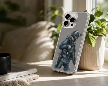 Army tactical soldier illustration on phone case — Lifestyle