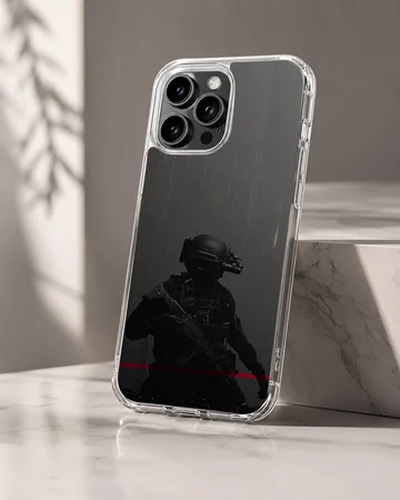 Army design featuring a tactical shadow on phone case — Hero
