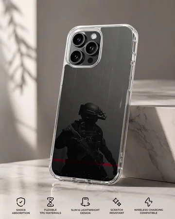 Army design featuring a tactical shadow on phone case — Specs