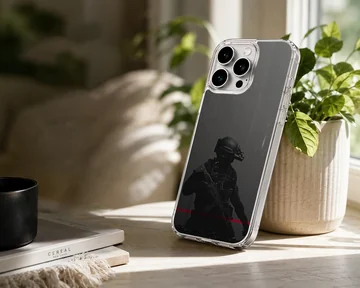 Army design featuring a tactical shadow on phone case — Lifestyle