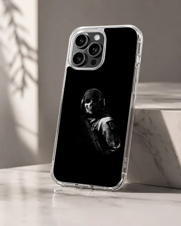 Army-themed phone case featuring a cinematic soldier portrait. — Hero