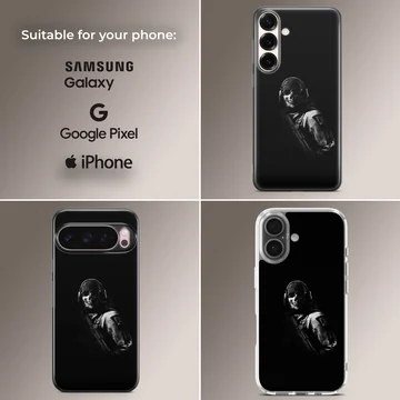 Army-themed phone case featuring a cinematic soldier portrait. — Collage