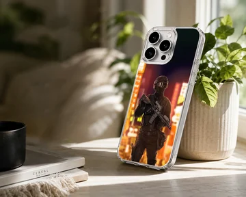 Army-themed phone case featuring urban night scene. — Lifestyle