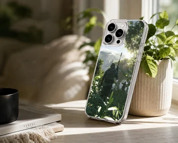 Army silhouette in jungle scene phone case — Lifestyle