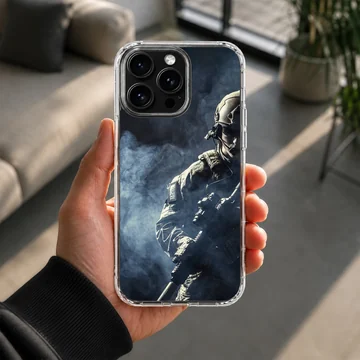 Dynamic military design with soldier on phone case — Lifestyle