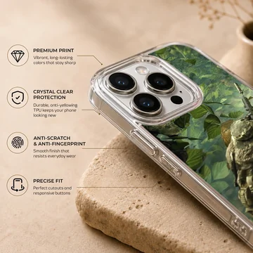 Dynamic forest scene with army silhouette on phone case — Info