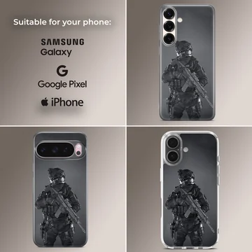Dynamic army tactical operator design on a phone case — Collage