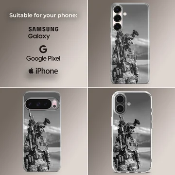 Photographic phone case featuring army soldier design — Collage