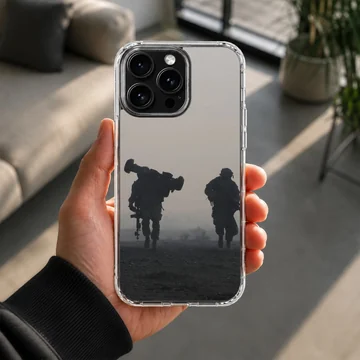 Photographic army silhouette on phone case — Lifestyle