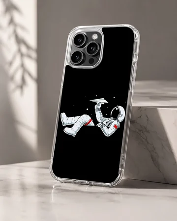 Astronaut floating in space illustration phone case — Hero