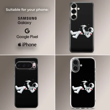 Astronaut floating in space illustration phone case — Collage