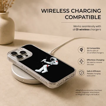 Astronaut floating in space illustration phone case — Charging