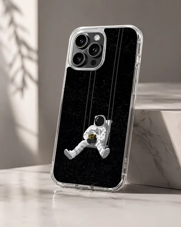 Astronaut swinging in space phone case — Hero