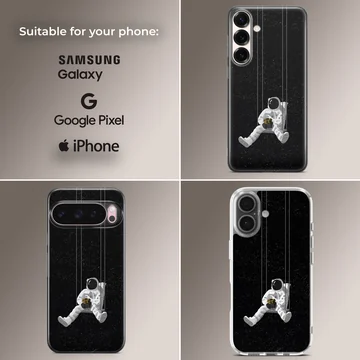 Astronaut swinging in space phone case — Collage