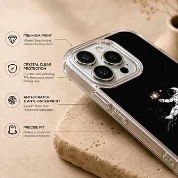 Astronaut exploring starry space - phone case — Info