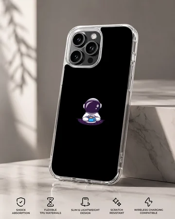 Astronaut artwork on black background phone case — Specs