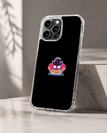 Astronaut holding a space donut design on phone case — Hero