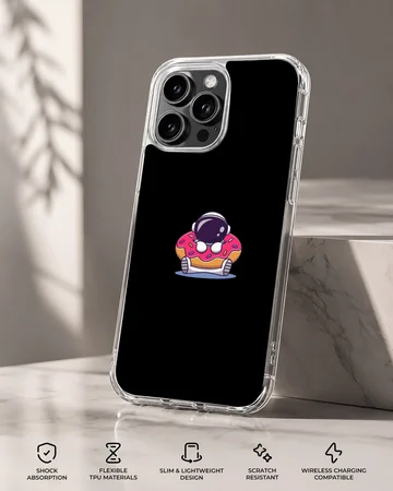 Astronaut holding a space donut design on phone case — Specs