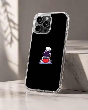 Cartoon astronaut in sci-fi tech-themed phone case — Hero