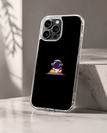 Illustration of an astronaut with planetary elements on a phone case — Hero