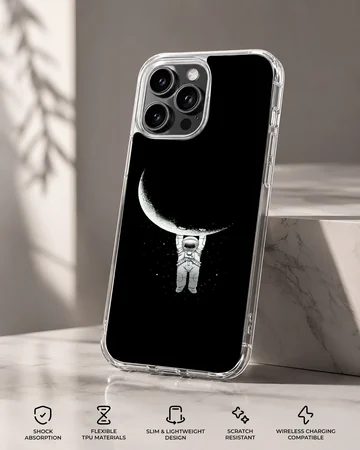 Astronaut reaching for the moon digital illustration phone case — Specs