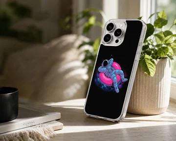 Digital illustration of an astronaut in space themed phone case — Lifestyle