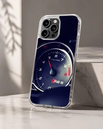 Audi RS speedometer design on a phone case — Hero
