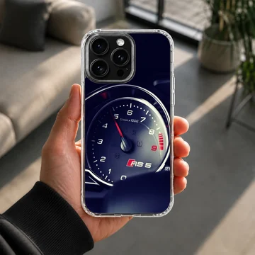 Audi RS speedometer design on a phone case — Lifestyle