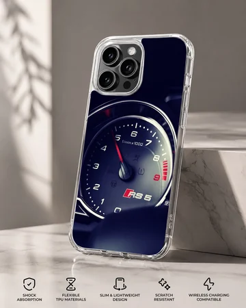 Audi RS speedometer design on a phone case — Specs