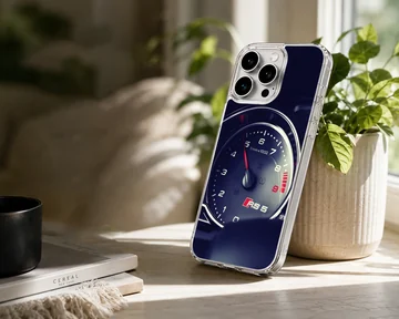 Audi RS speedometer design on a phone case — Lifestyle